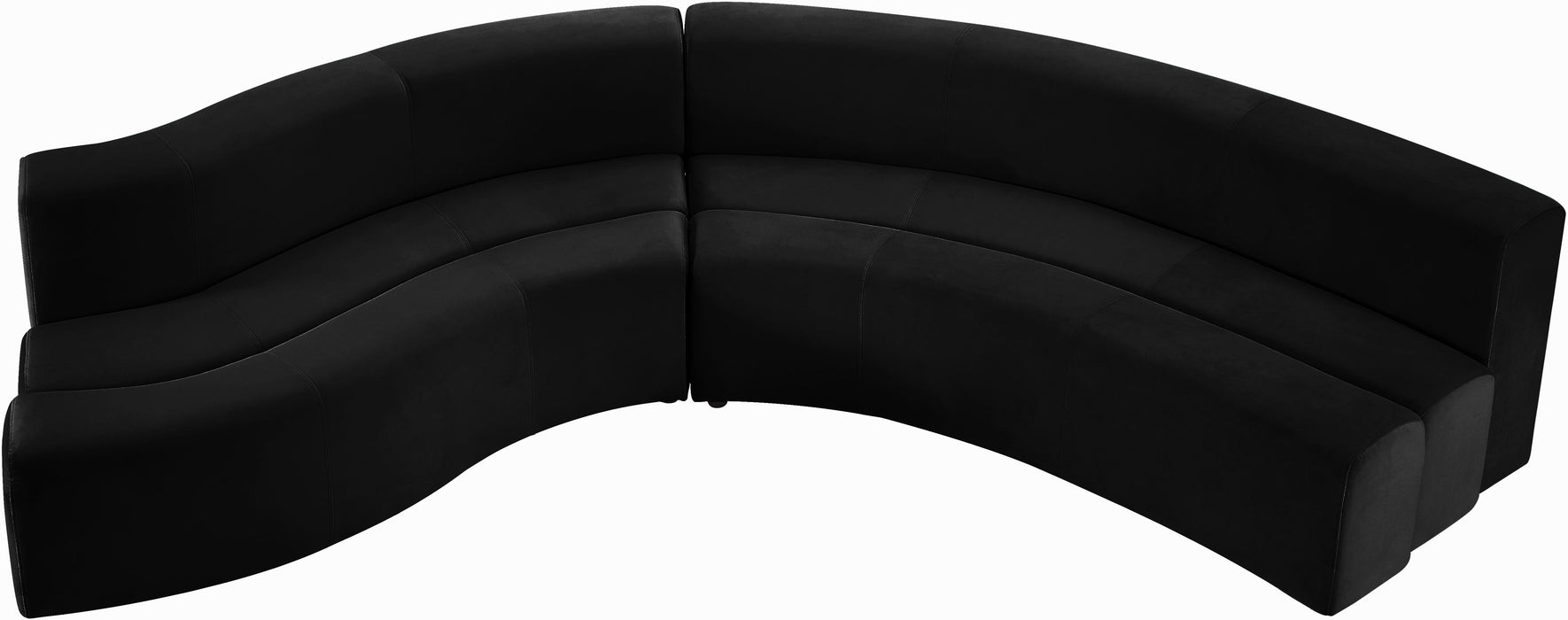 Curl Black Velvet 2pc. Sectional