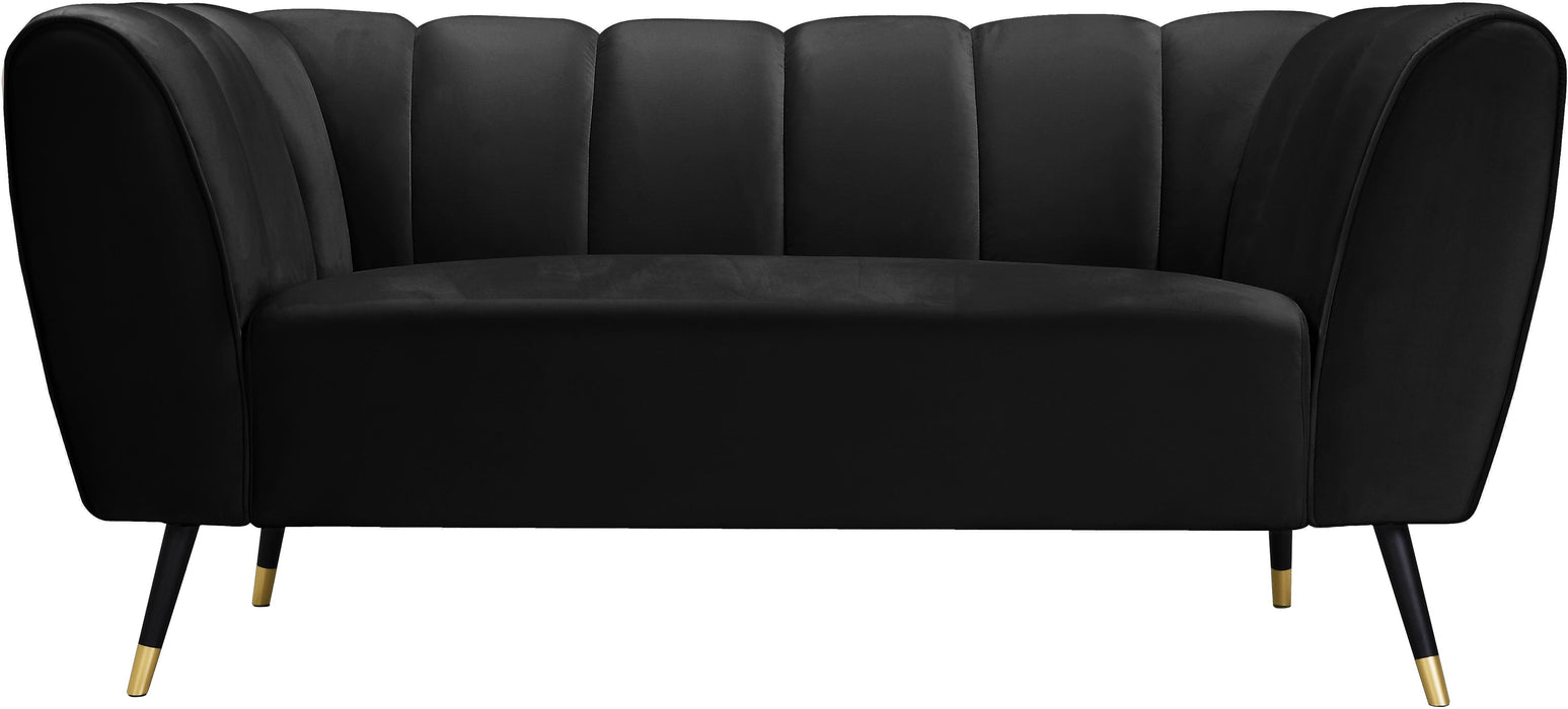 Beaumont Black Velvet Loveseat