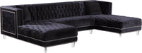 Moda Black Velvet 3pc. Sectional image