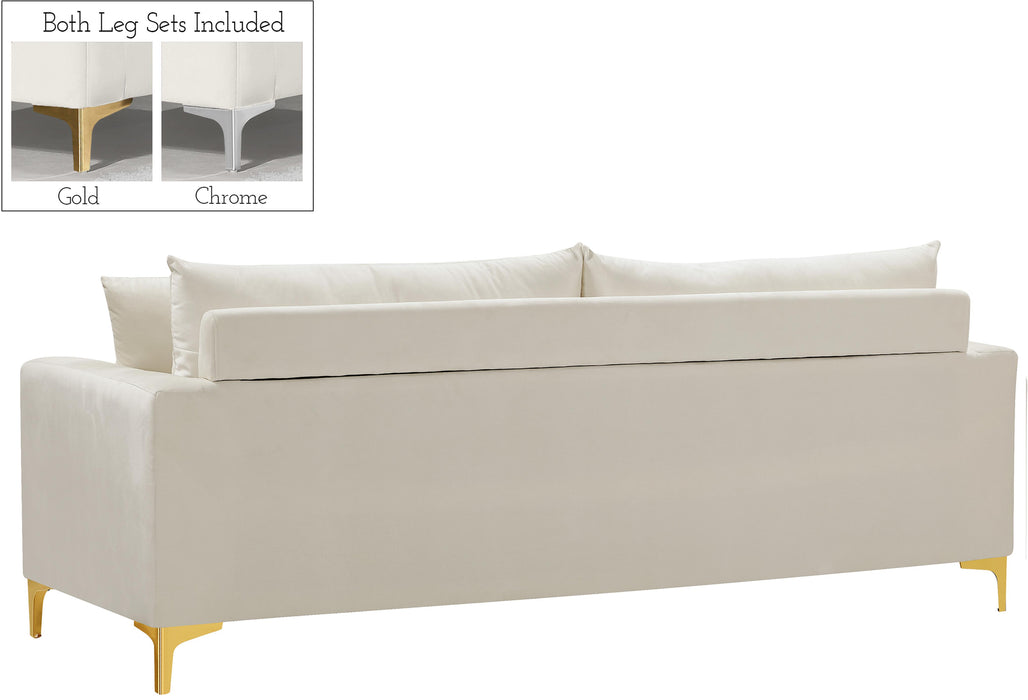 Naomi Cream Velvet Sofa