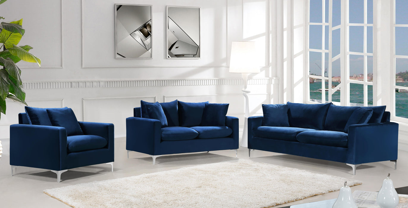 Naomi Navy Velvet Sofa