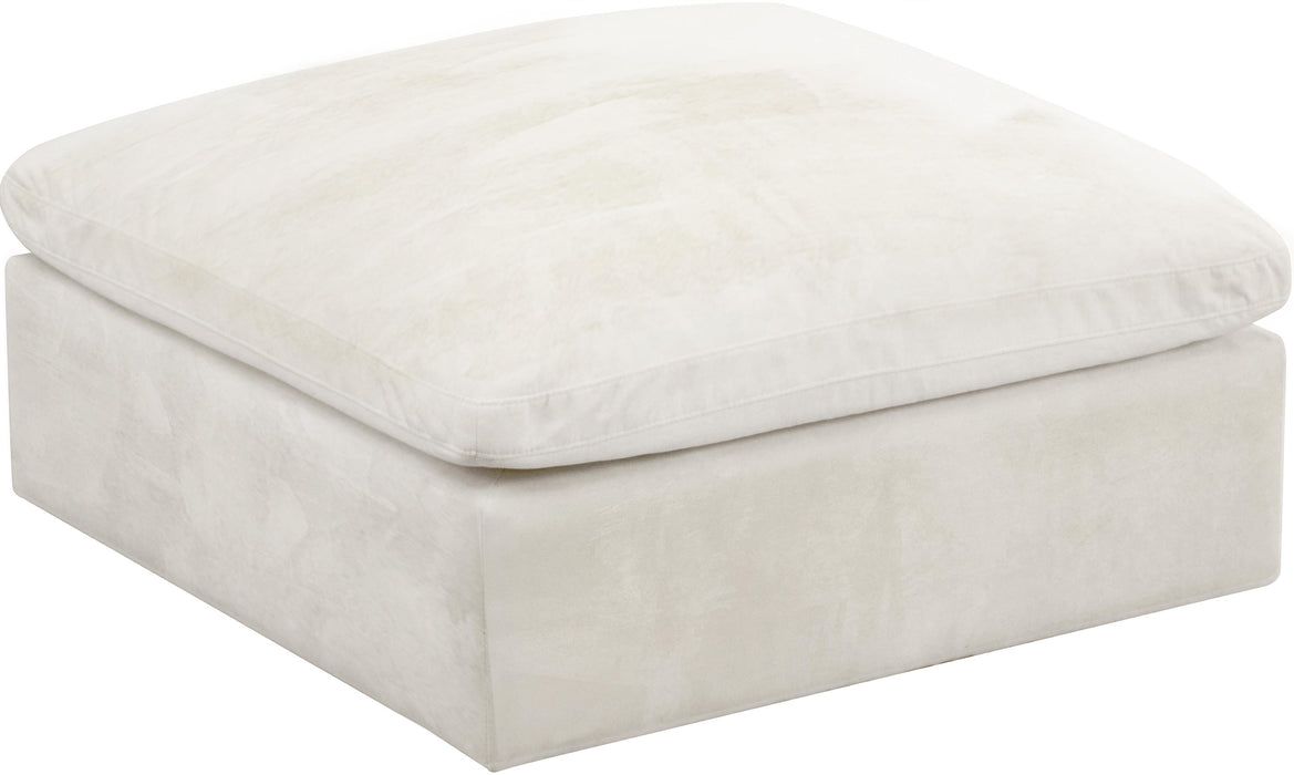 Cozy Cream Velvet Ottoman image