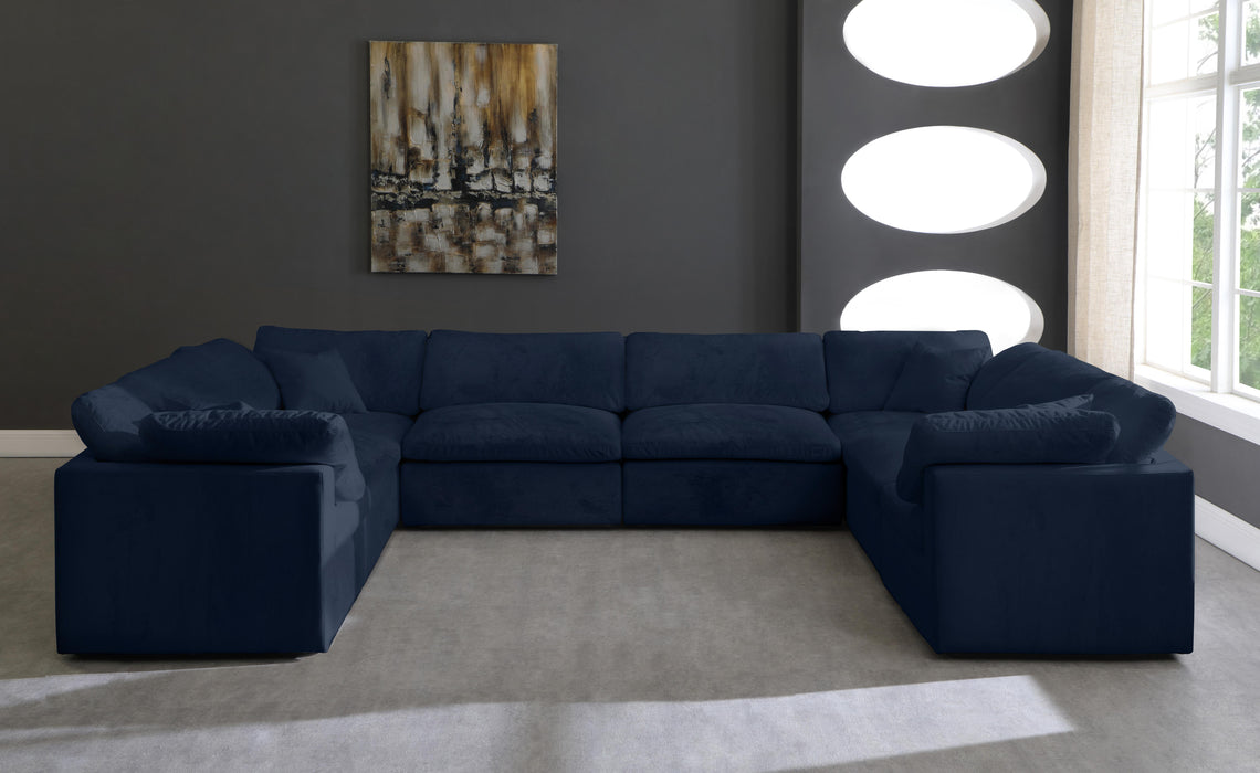 Cozy Navy Velvet Cloud Modular Sectional