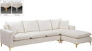 Naomi Cream Velvet 2pc. Reversible Sectional image