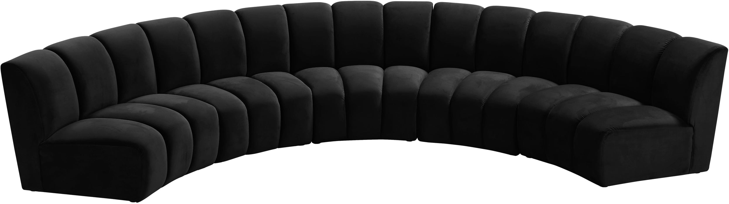 Infinity Black Velvet 5pc. Modular Sectional