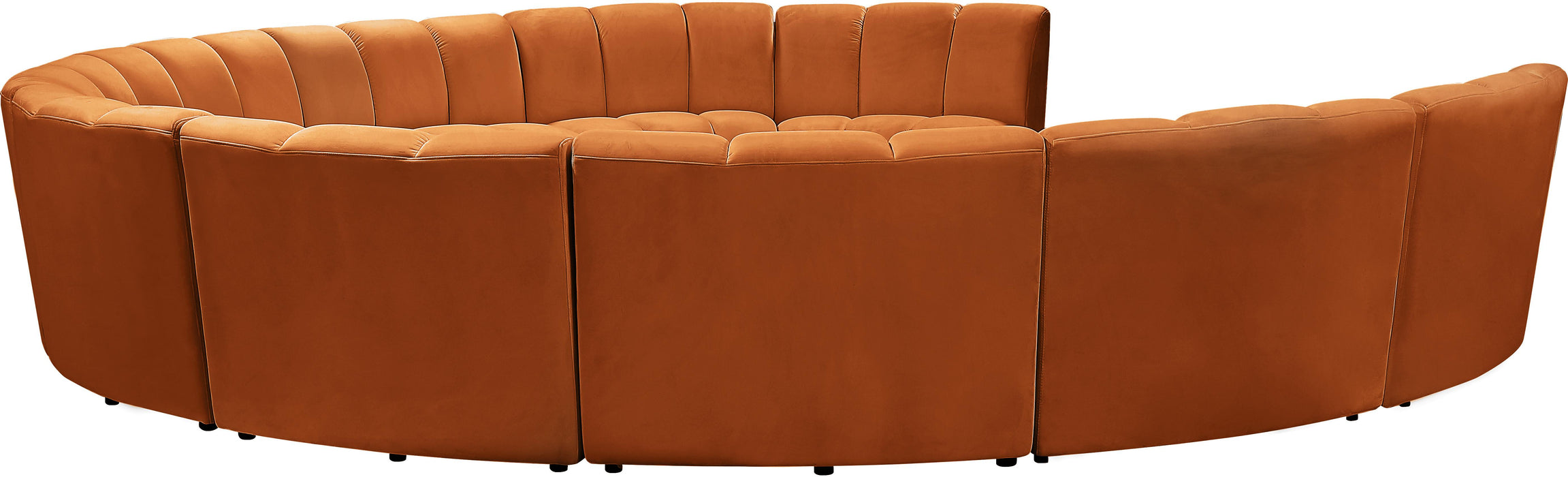 Infinity Cognac Velvet 10pc. Modular Sectional