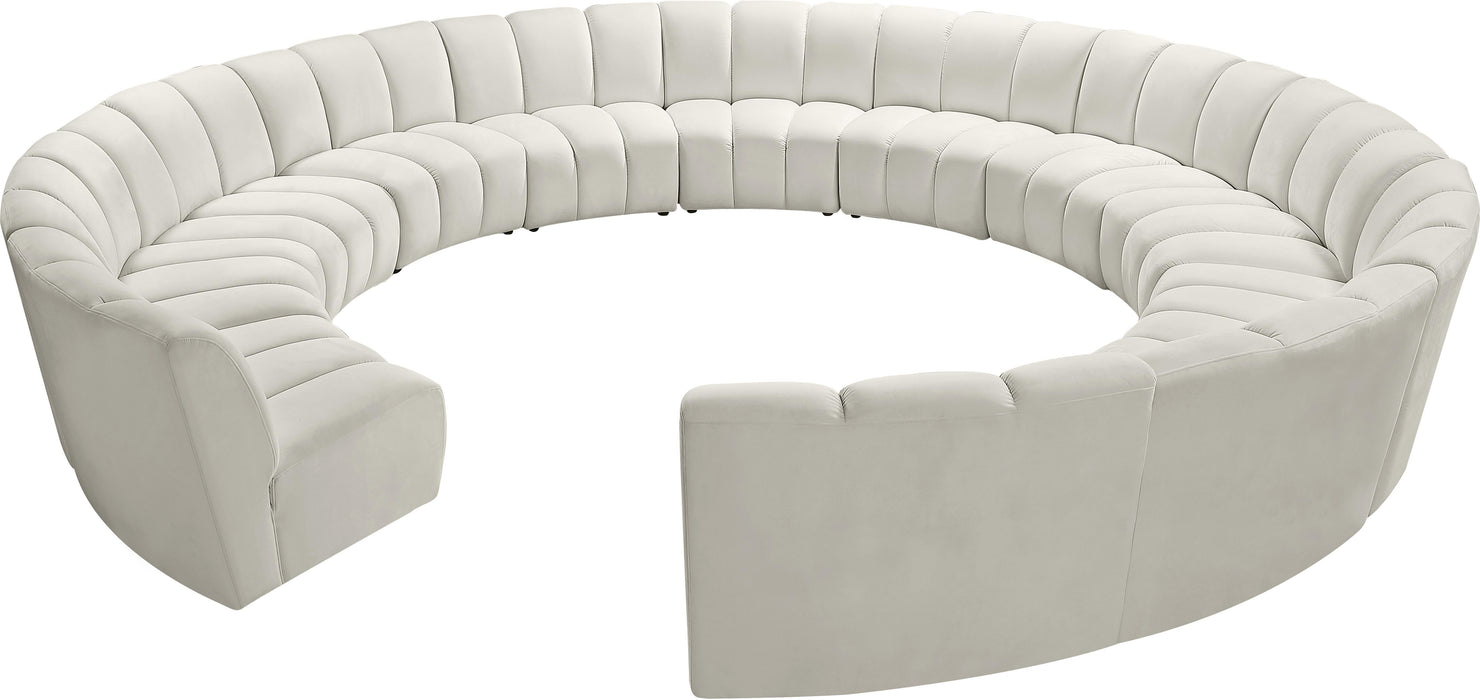 Infinity Cream Velvet 12pc. Modular Sectional