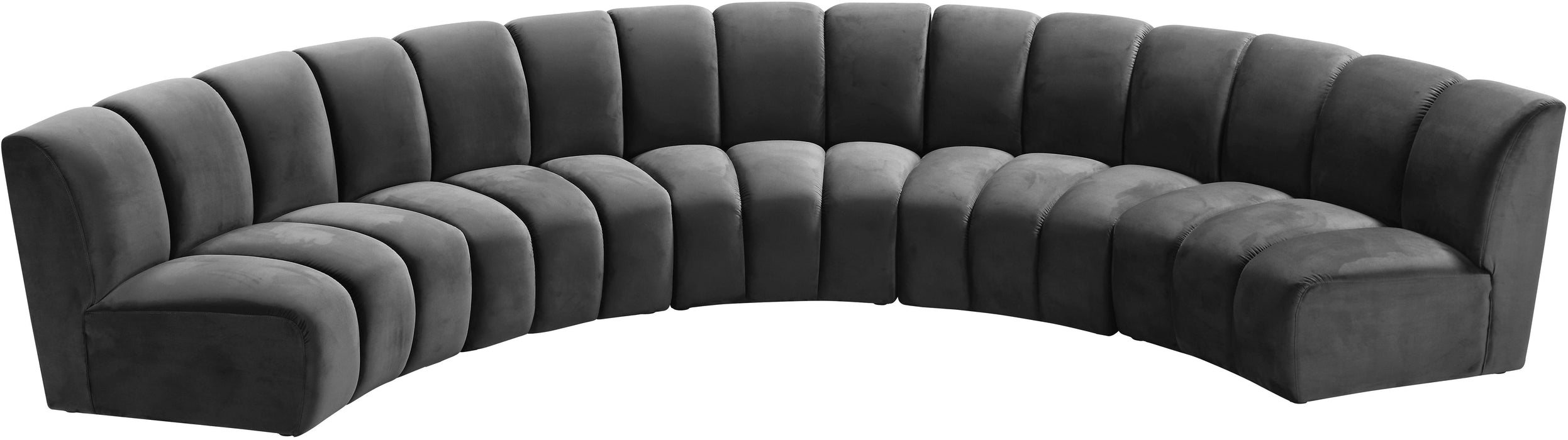 Infinity Grey Velvet 5pc. Modular Sectional