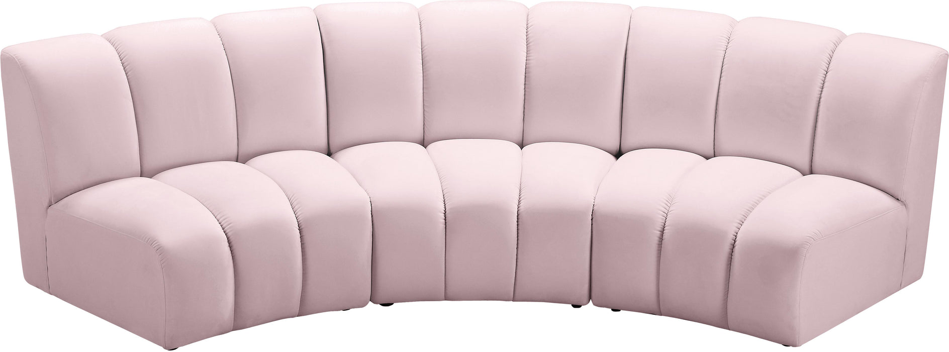 Infinity Pink Velvet 3pc. Modular Sectional