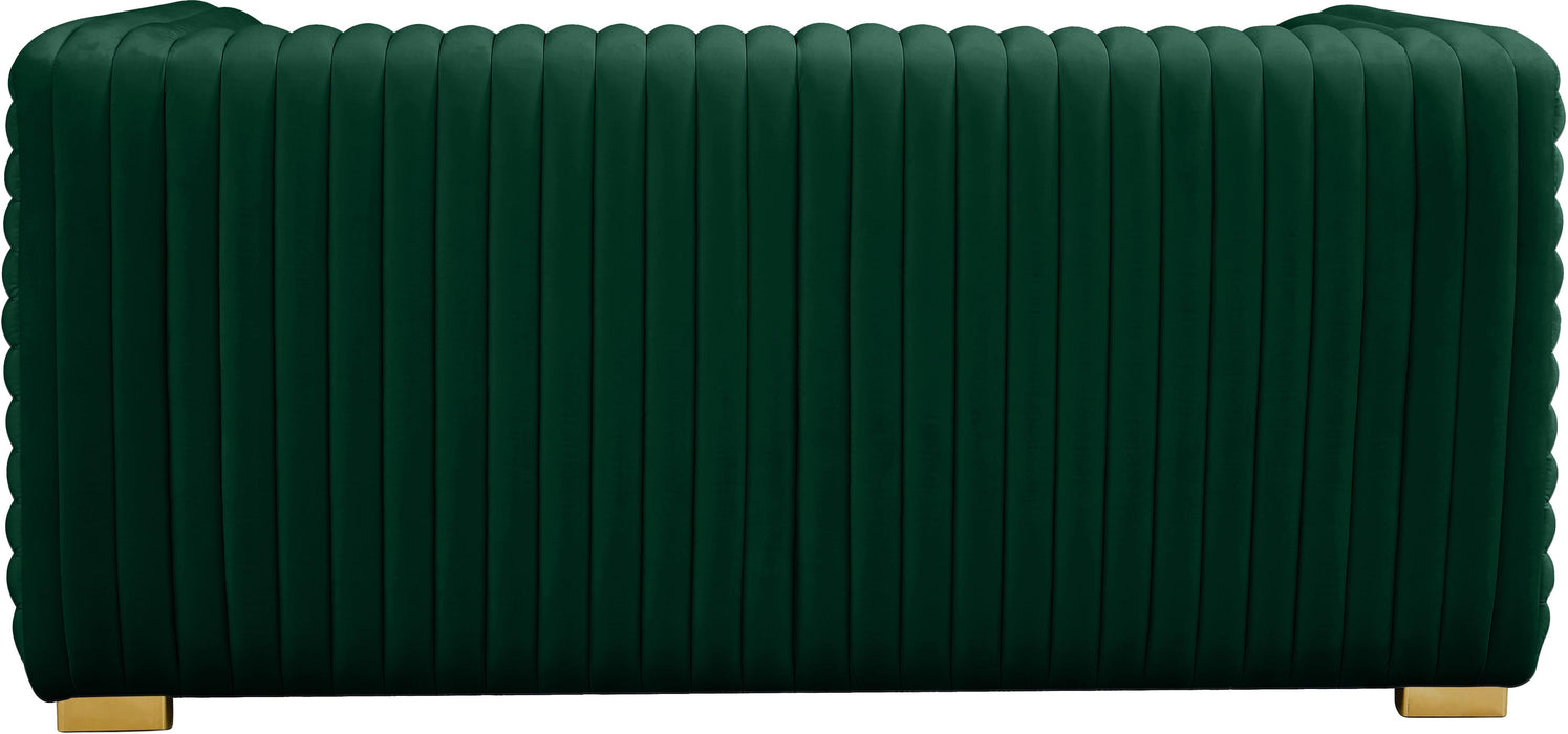 Ravish Green Velvet Loveseat