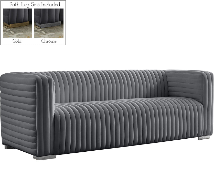 Ravish Grey Velvet Sofa