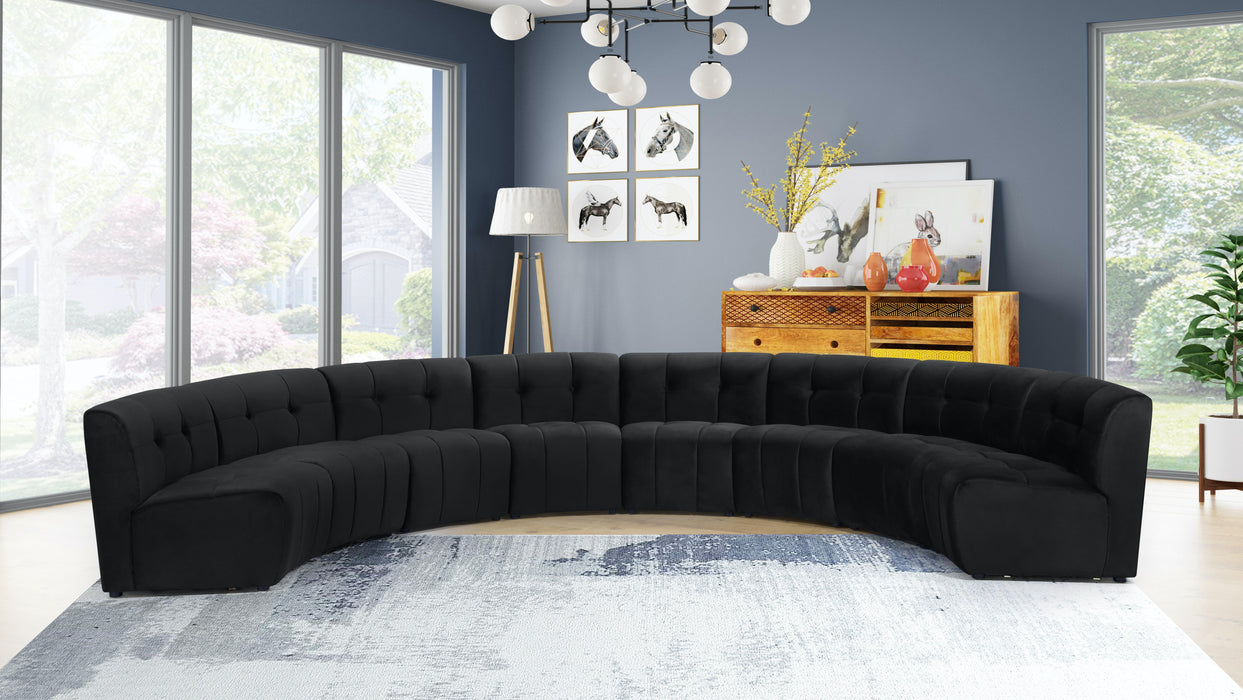 Limitless Black Velvet 8pc. Modular Sectional