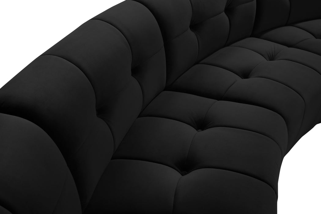 Limitless Black Velvet 3pc. Modular Sectional