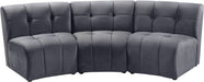 Limitless Grey Velvet 3pc. Modular Sectional image