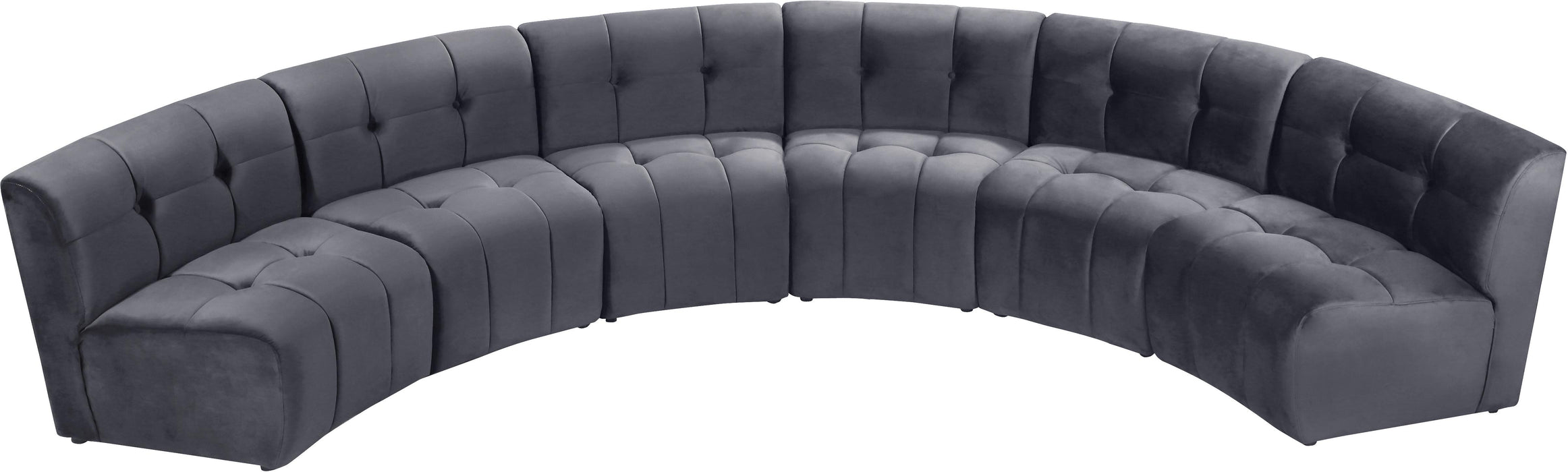 Limitless Grey Velvet 6pc. Modular Sectional