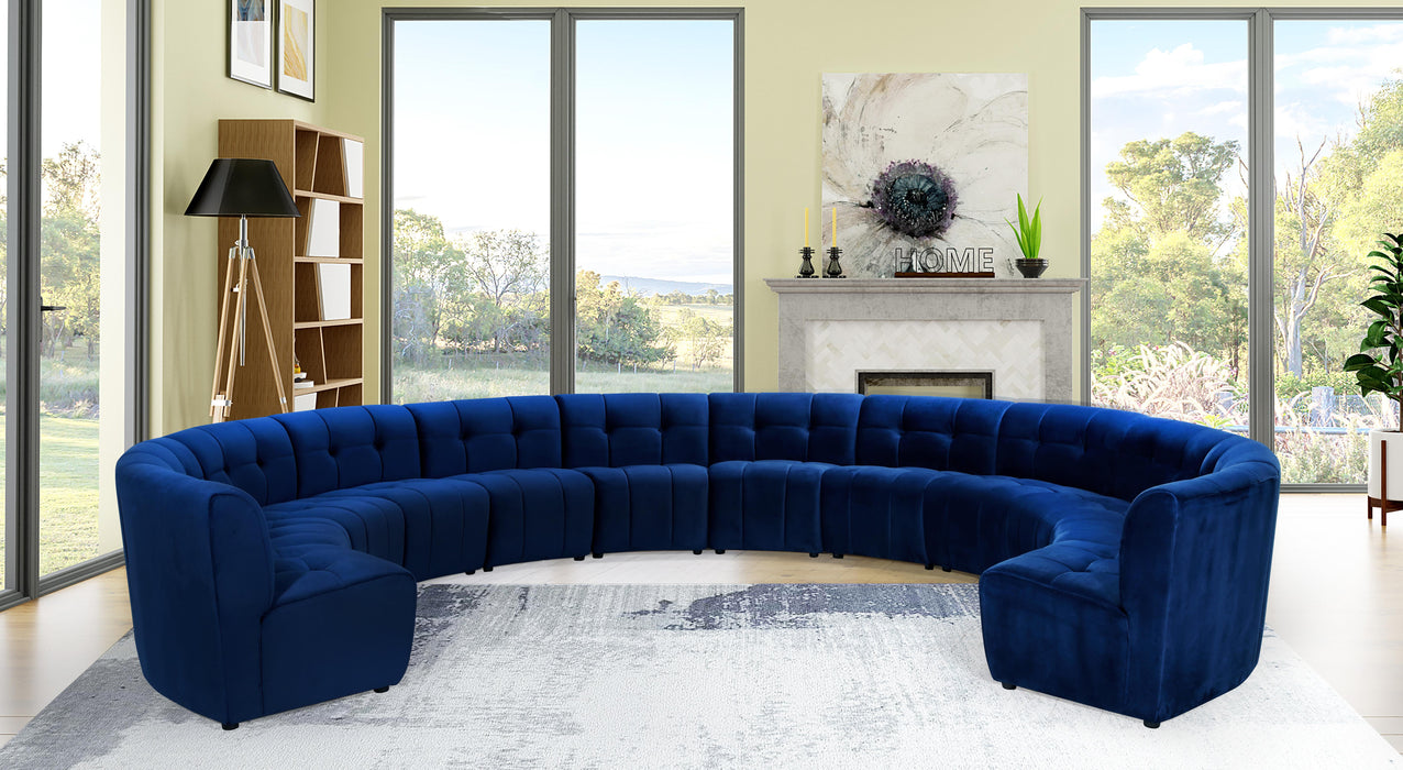 Limitless Navy Velvet 12pc. Modular Sectional