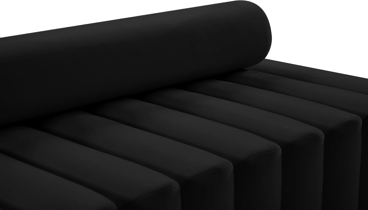 Melody Black Velvet Loveseat