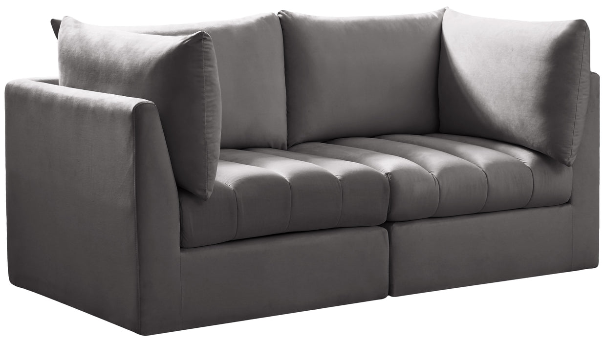 Jacob Grey Velvet Modular Sofa