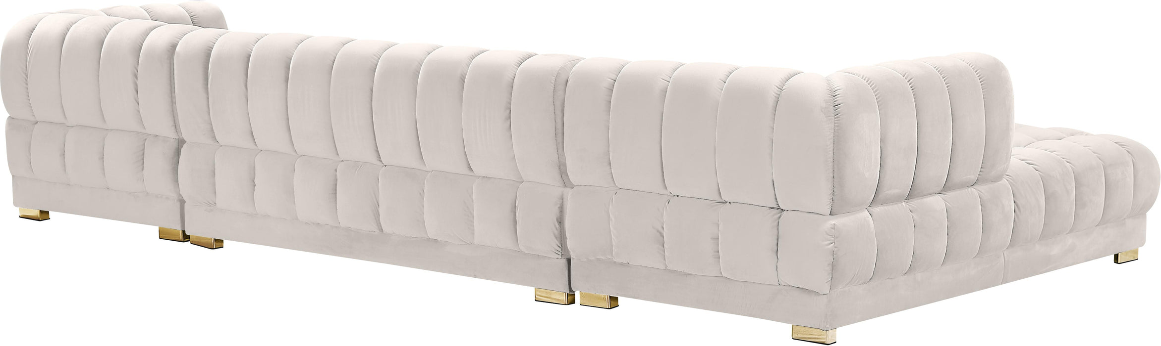 Gwen Cream Velvet 3pc. Sectional (3 Boxes)