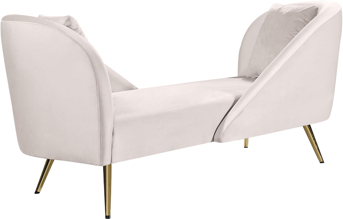 Nolan Cream Velvet Chaise