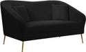 Hermosa Black Velvet Loveseat image