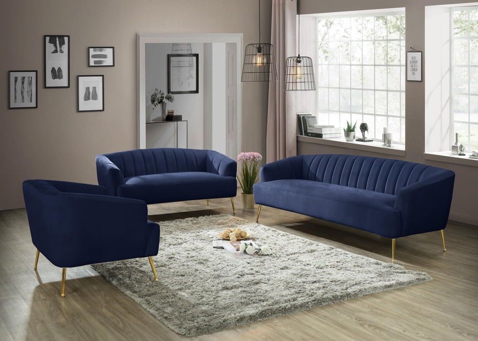 Tori Navy Velvet Sofa