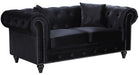 Chesterfield Black Velvet Loveseat image