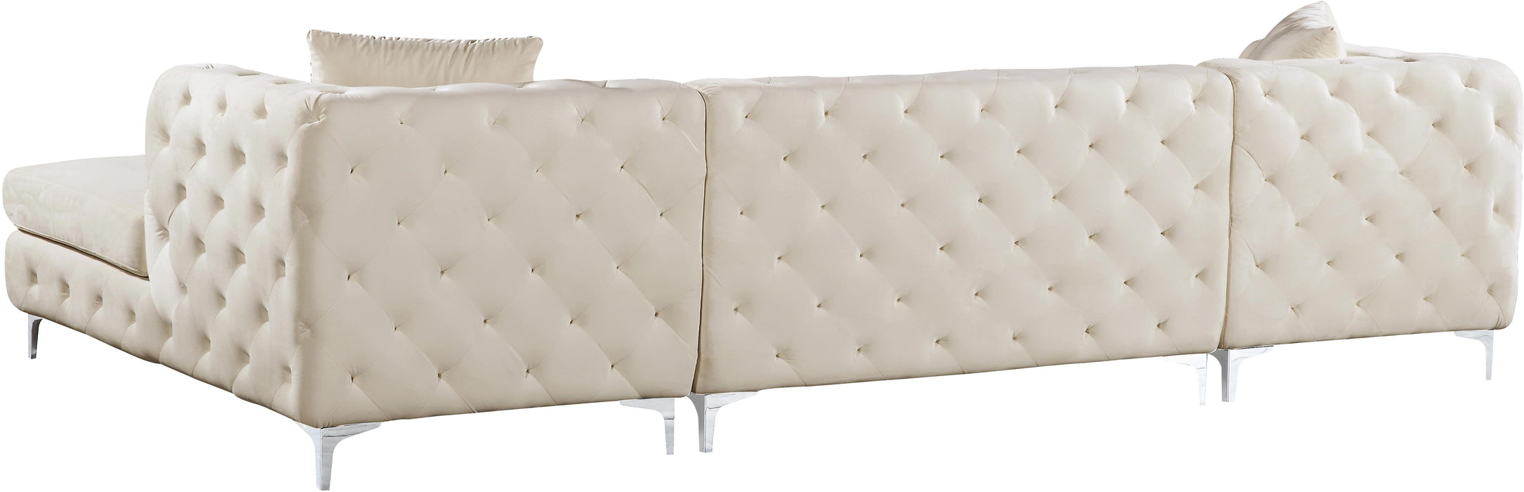 Gail Cream Velvet 3pc. Sectional