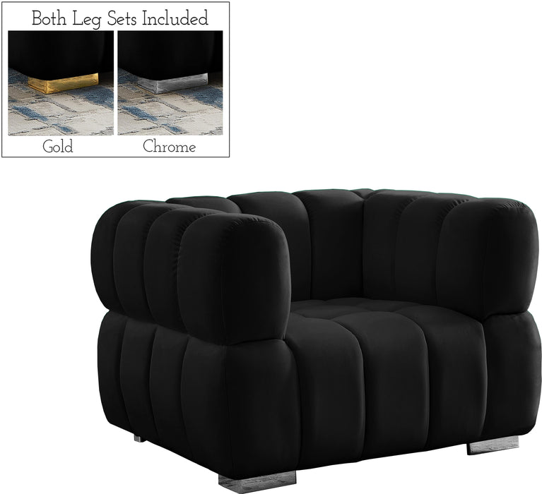 Gwen Black Velvet Chair