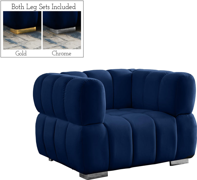 Gwen Navy Velvet Chair