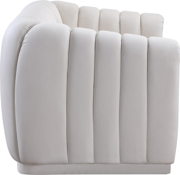 Dixie Cream Velvet Loveseat