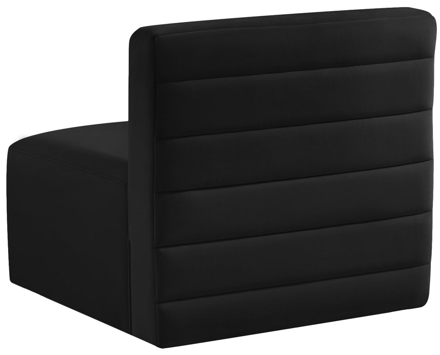 Quincy Black Velvet Modular Armless Chair