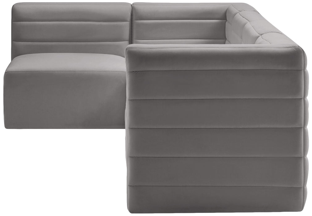 Quincy Grey Velvet Modular Sectional