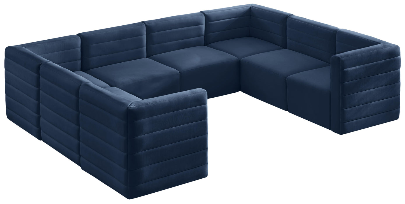 Quincy Navy Velvet Modular Sectional