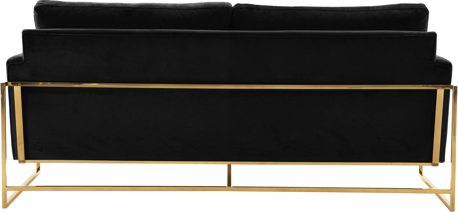 Mila Black Velvet Sofa