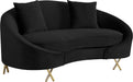 Serpentine Black Velvet Loveseat image