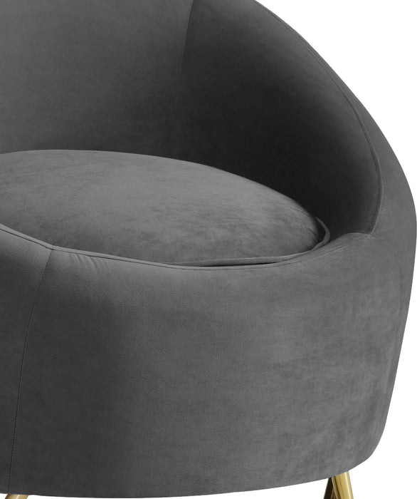 Serpentine Grey Velvet Chair