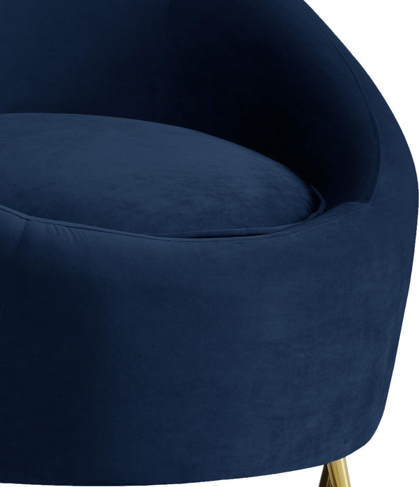 Serpentine Navy Velvet Chair