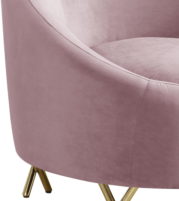 Serpentine Pink Velvet Chair