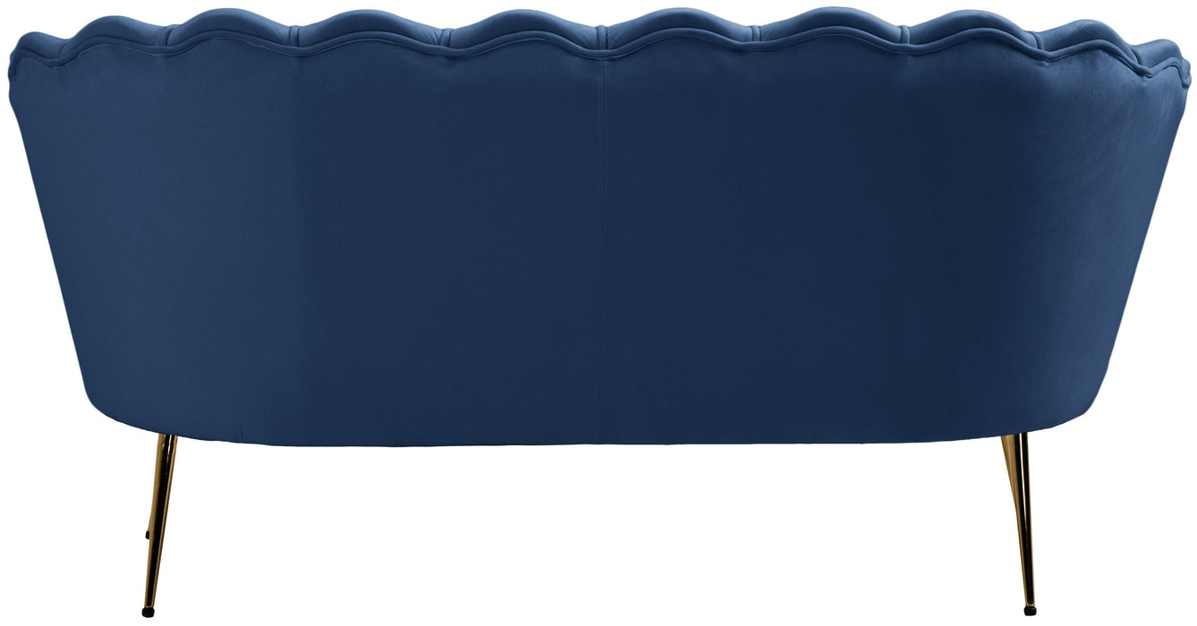 Gardenia Navy Velvet Loveseat