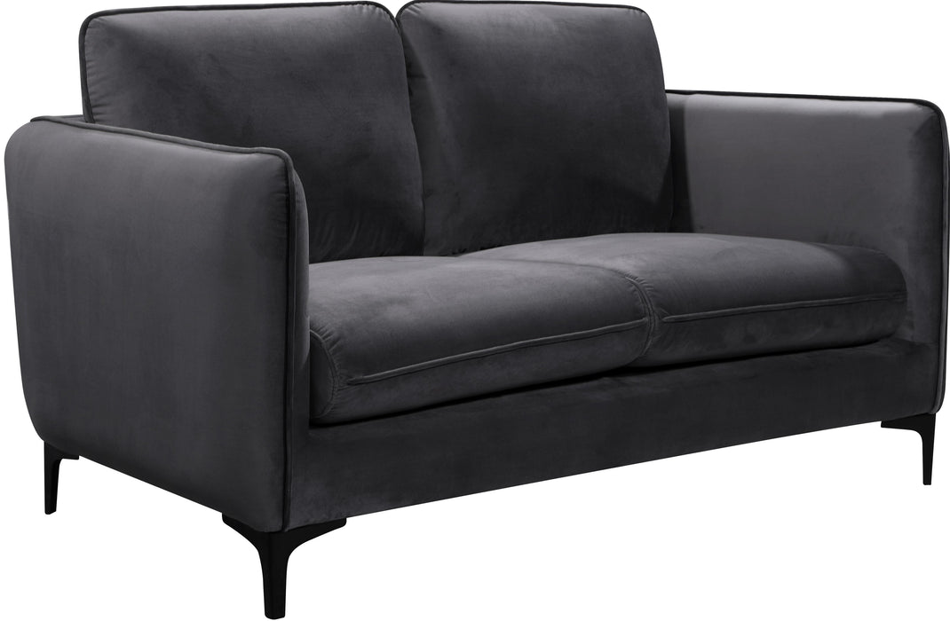 Poppy Grey Velvet Loveseat image