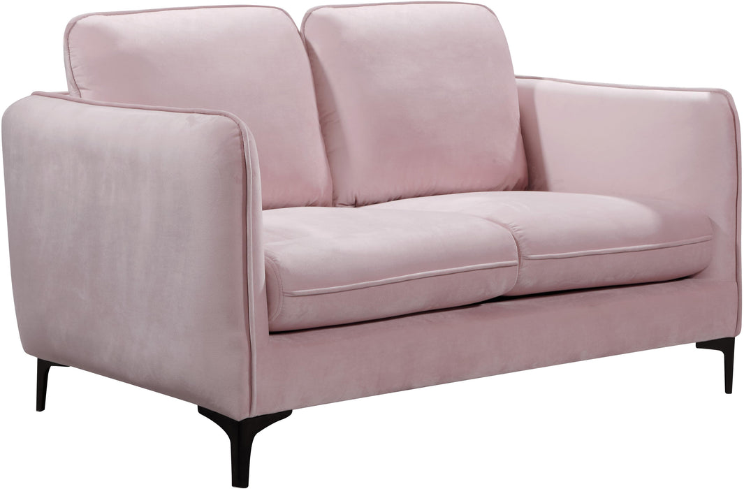 Poppy Pink Velvet Loveseat image