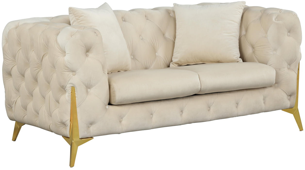 Kingdom Cream Velvet Loveseat image