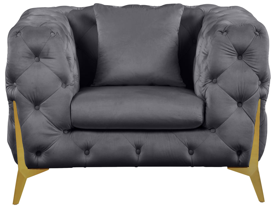 Kingdom Grey Velvet Chair