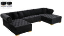 Presley Black Velvet 3pc. Sectional image