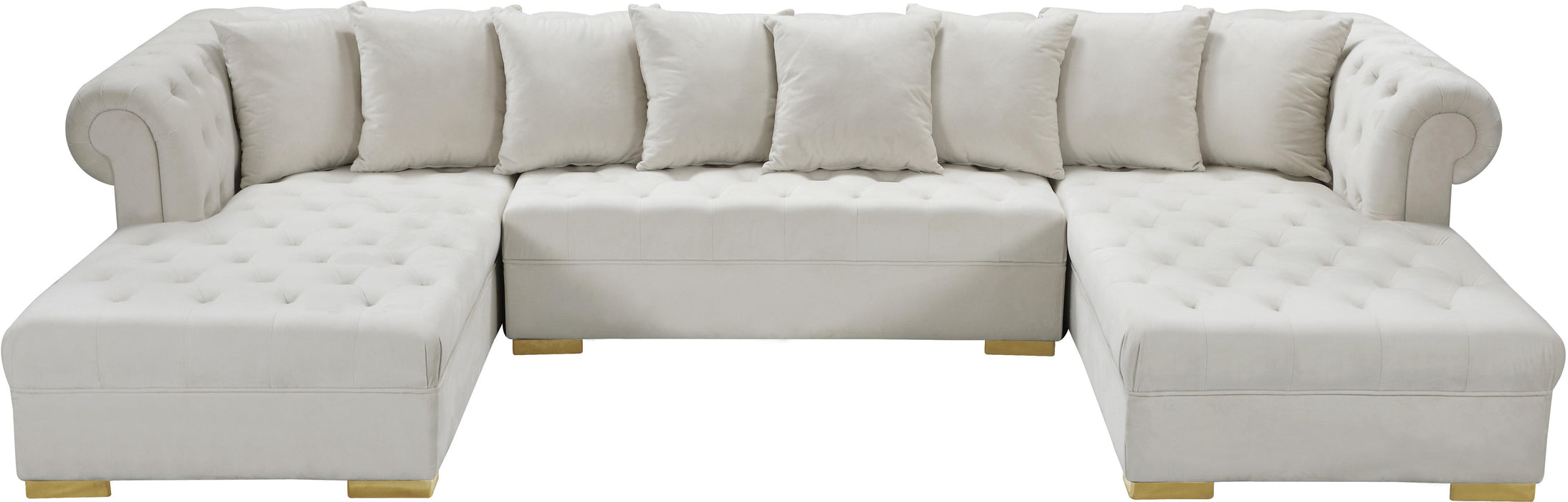 Presley Cream Velvet 3pc. Sectional