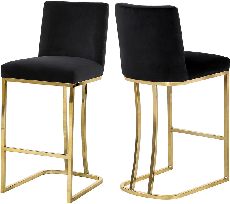 Heidi Black Velvet Stool