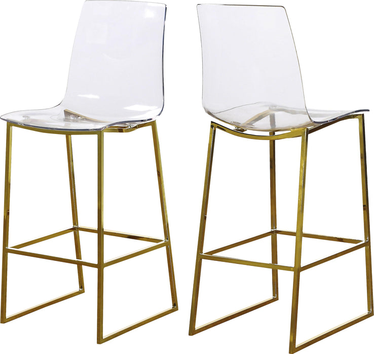 Lumen Gold Metal/Lucite Polycarbonate Stool image