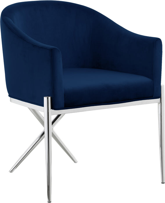 Xavier Navy Velvet Dining Chair