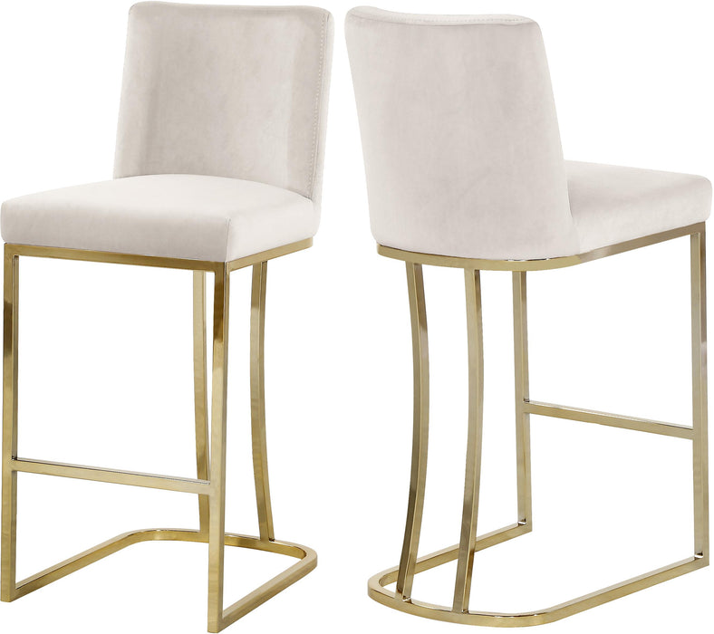 Heidi Cream Velvet Stool image